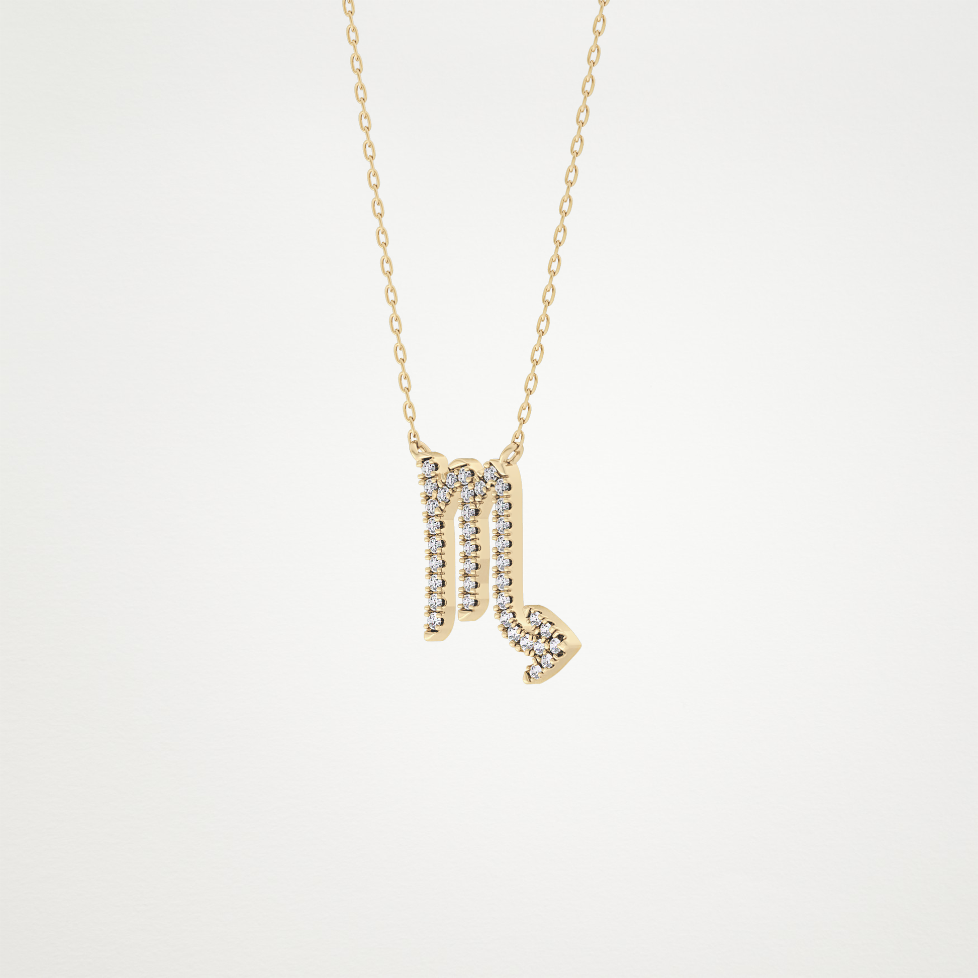 0.093 TCW Round Lab Grown Diamond Scorpio Zodiac Sign Necklace