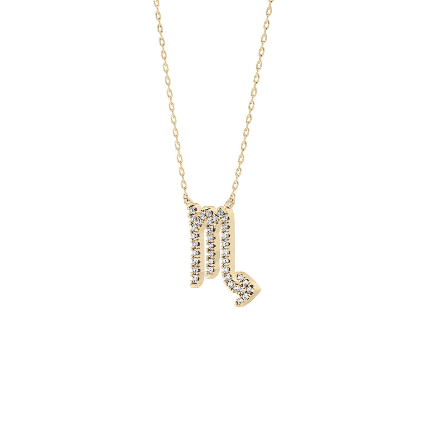 0.093 TCW Round Lab Grown Diamond Scorpio Zodiac Sign Necklace