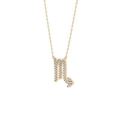 0.093 TCW Round Lab Grown Diamond Scorpio Zodiac Sign Necklace