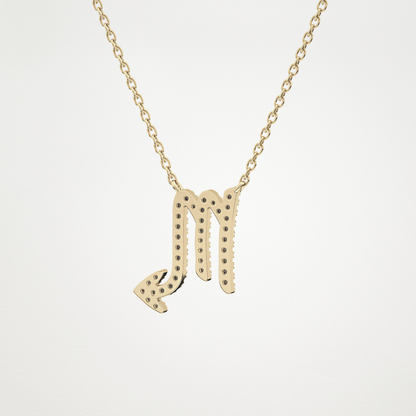 0.093 TCW Round Lab Grown Diamond Scorpio Zodiac Sign Necklace