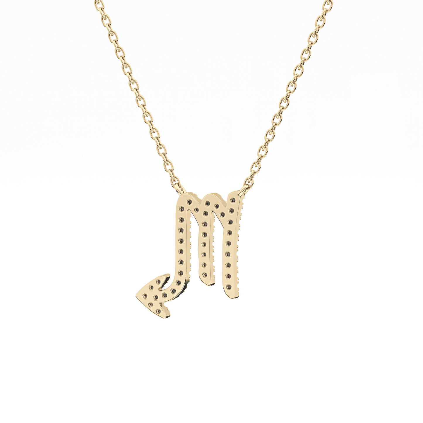 0.093 TCW Round Lab Grown Diamond Scorpio Zodiac Sign Necklace