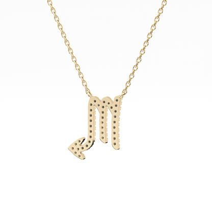 0.093 TCW Round Lab Grown Diamond Scorpio Zodiac Sign Necklace