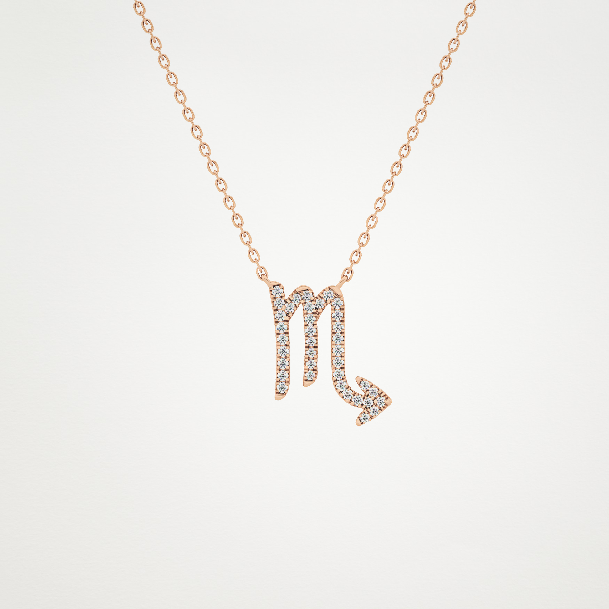 0.093 TCW Round Lab Grown Diamond Scorpio Zodiac Sign Necklace