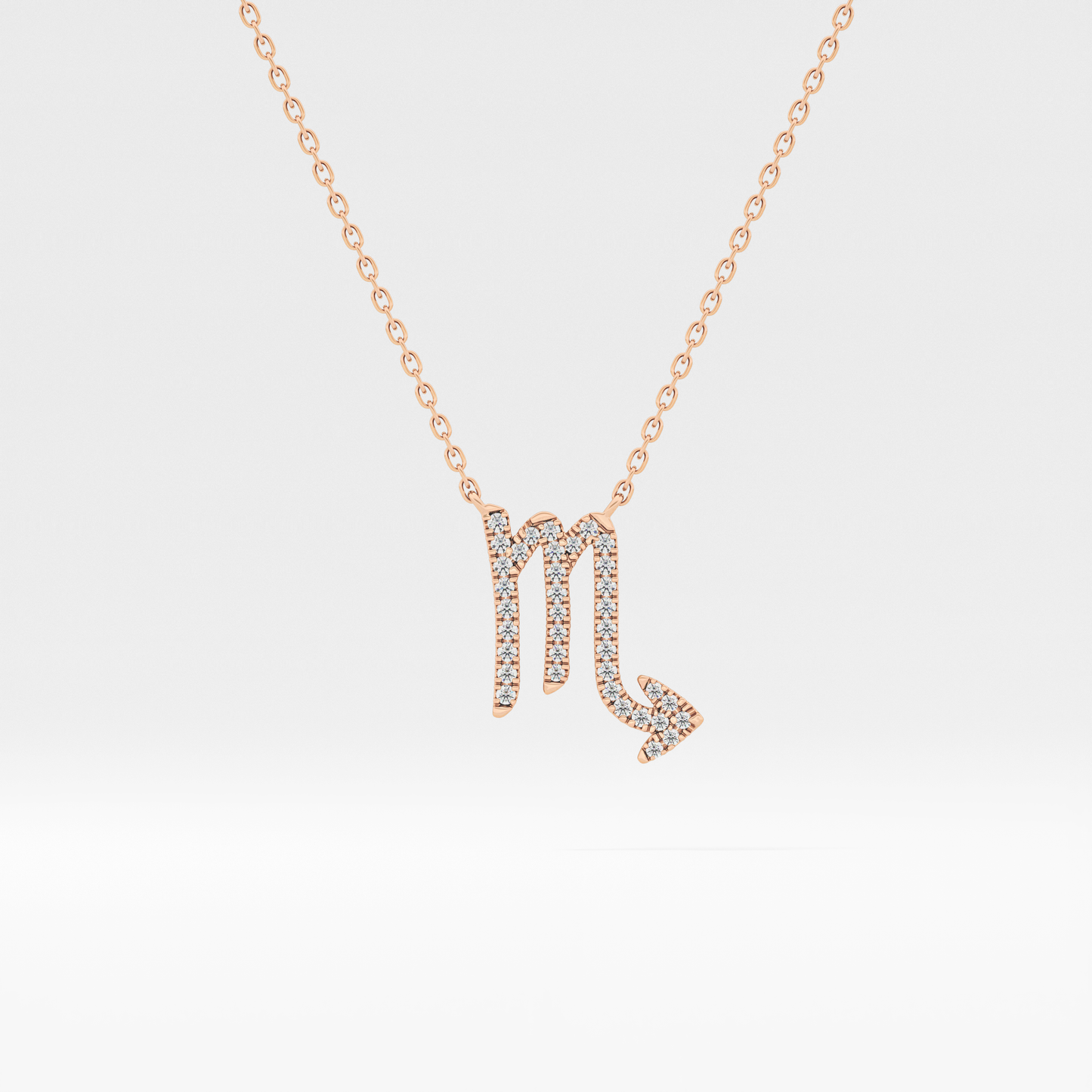 0.093 TCW Round Lab Grown Diamond Scorpio Zodiac Sign Necklace