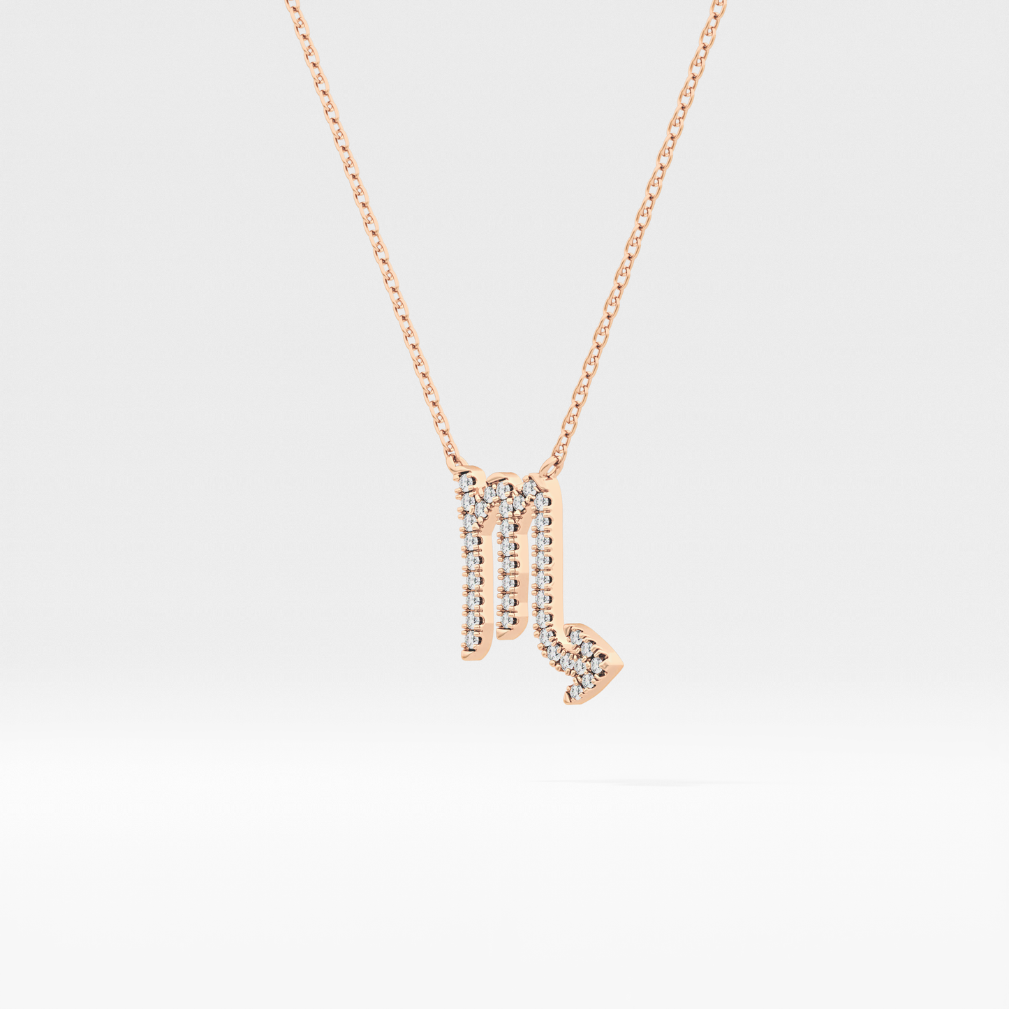 0.093 TCW Round Lab Grown Diamond Scorpio Zodiac Sign Necklace