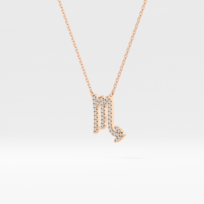 0.093 TCW Round Lab Grown Diamond Scorpio Zodiac Sign Necklace
