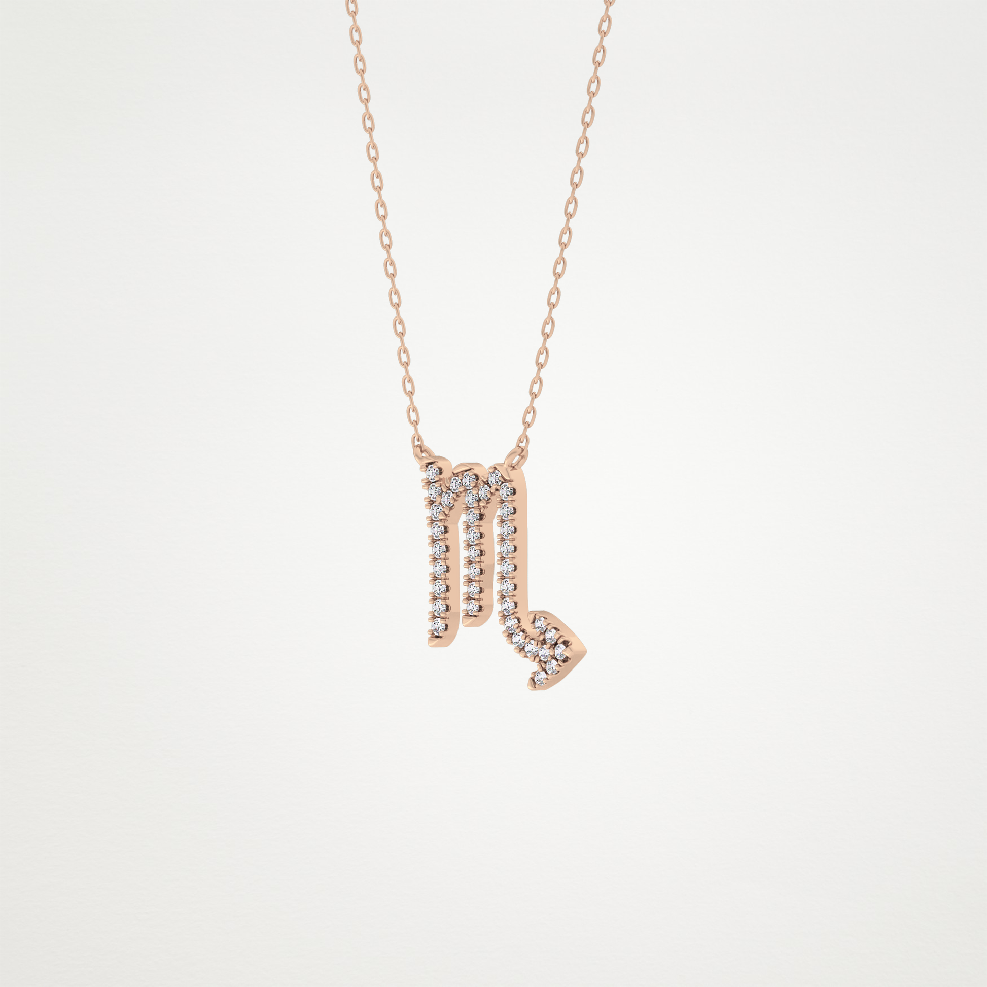 0.093 TCW Round Lab Grown Diamond Scorpio Zodiac Sign Necklace