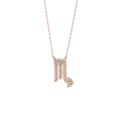 0.093 TCW Round Lab Grown Diamond Scorpio Zodiac Sign Necklace