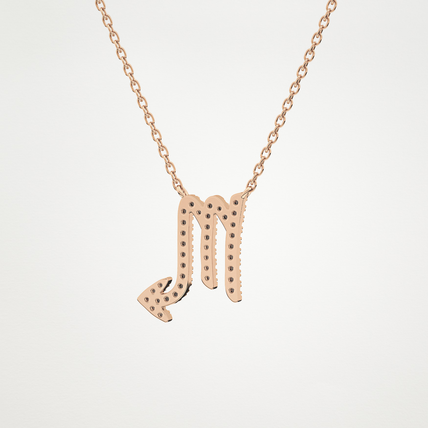 0.093 TCW Round Lab Grown Diamond Scorpio Zodiac Sign Necklace
