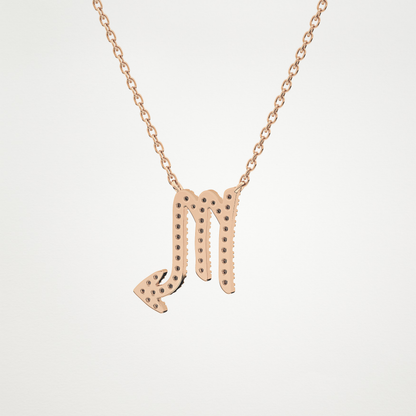 0.093 TCW Round Lab Grown Diamond Scorpio Zodiac Sign Necklace