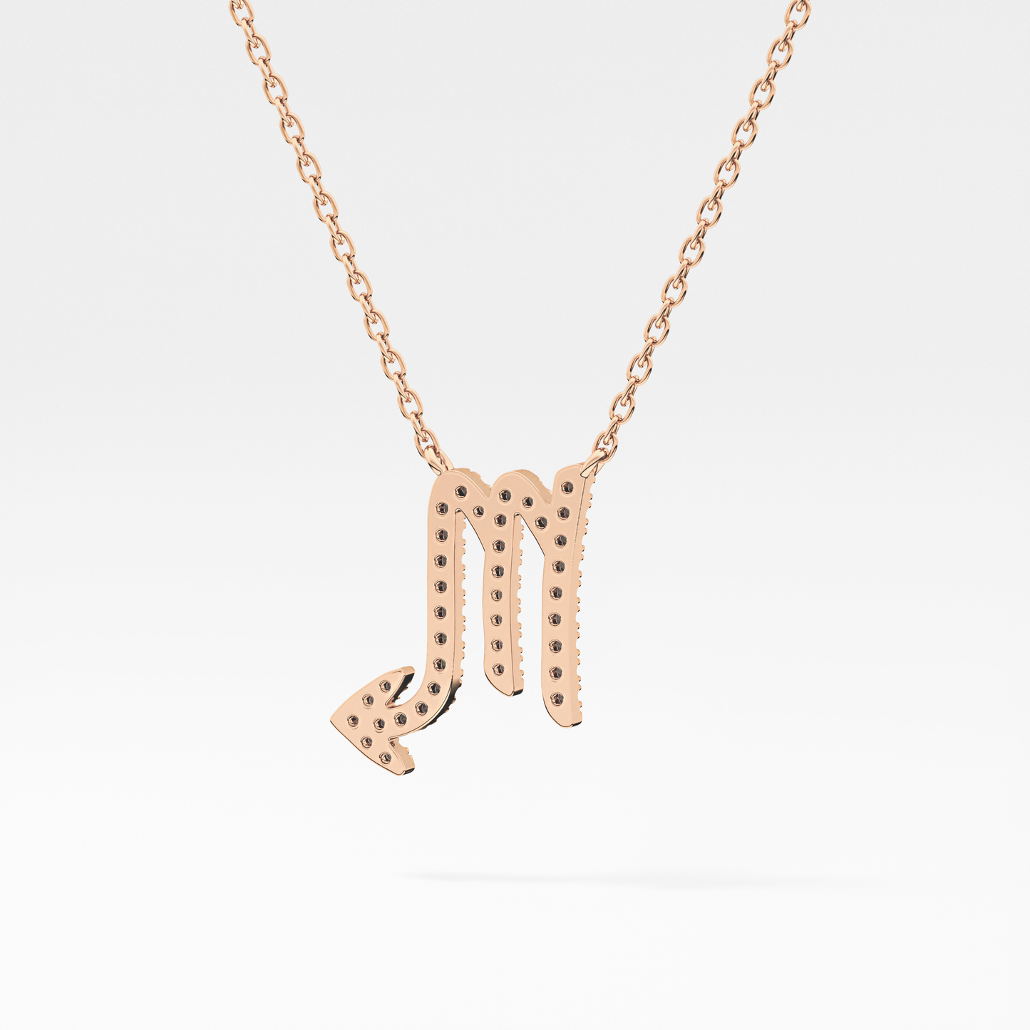 0.093 TCW Round Lab Grown Diamond Scorpio Zodiac Sign Necklace