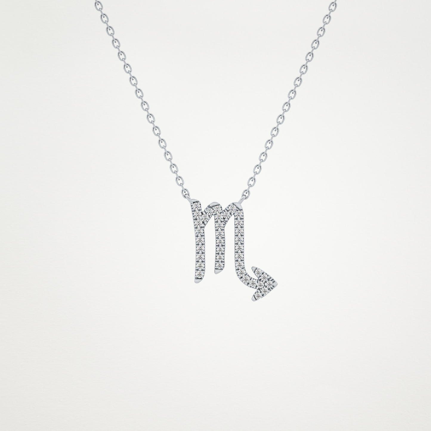 0.093 TCW Round Lab Grown Diamond Scorpio Zodiac Sign Necklace