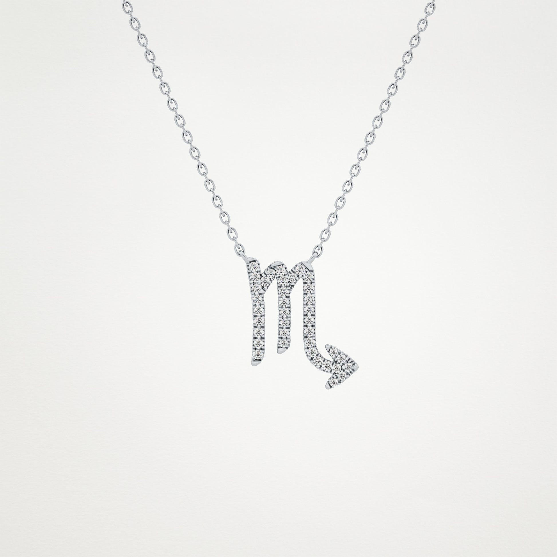 0.093 TCW Round Lab Grown Diamond Scorpio Zodiac Sign Necklace