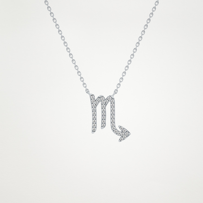 0.093 TCW Round Lab Grown Diamond Scorpio Zodiac Sign Necklace