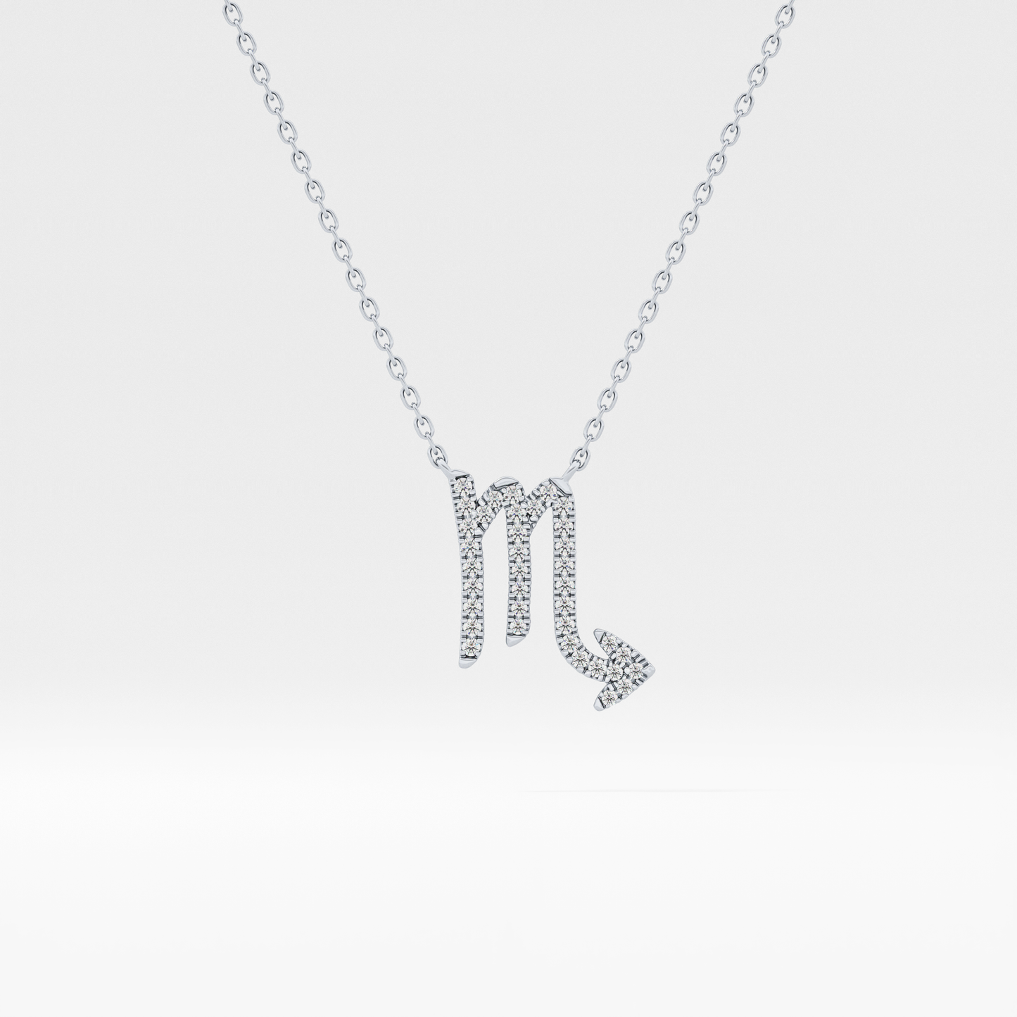 0.093 TCW Round Lab Grown Diamond Scorpio Zodiac Sign Necklace