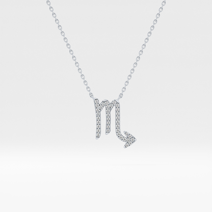 0.093 TCW Round Lab Grown Diamond Scorpio Zodiac Sign Necklace