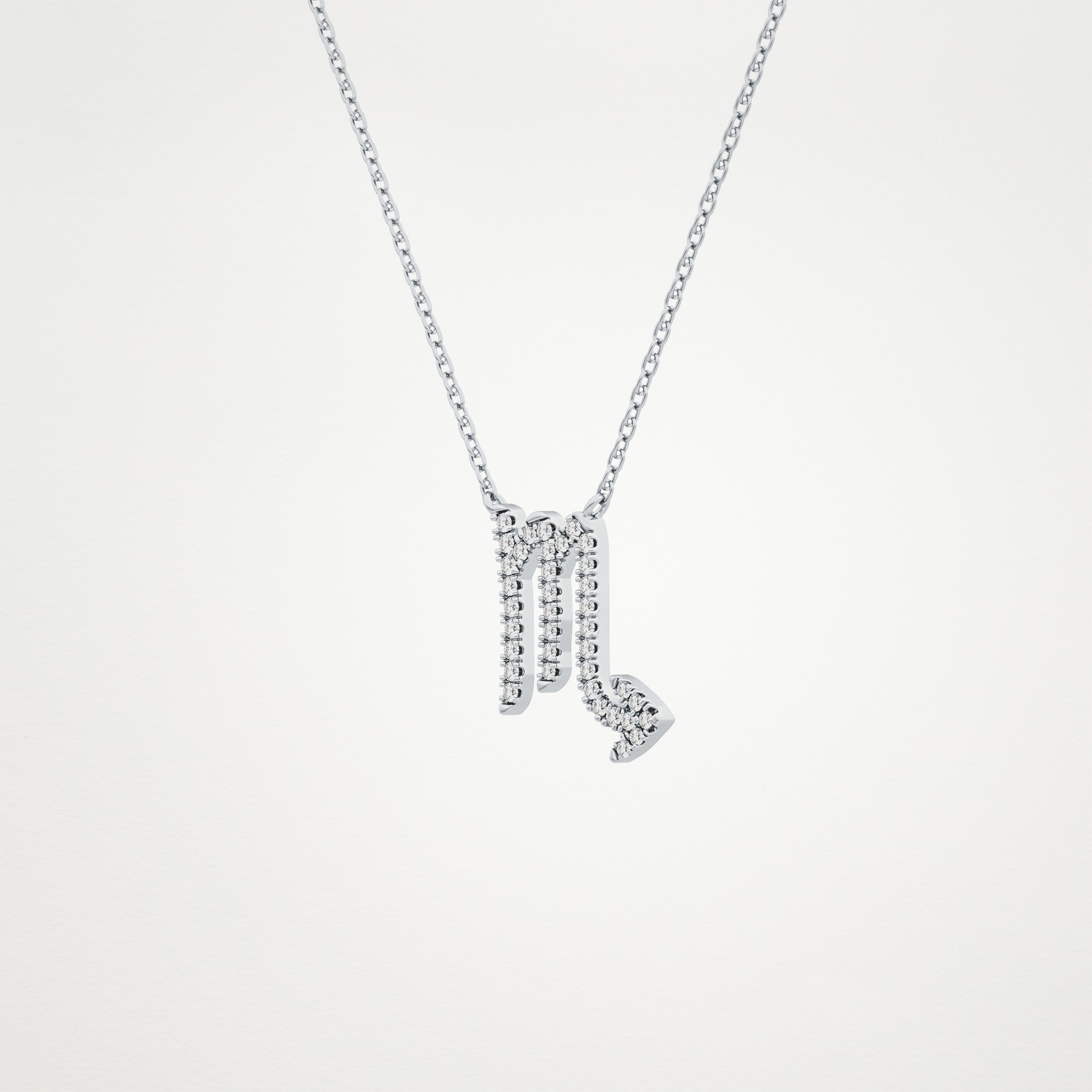 0.093 TCW Round Lab Grown Diamond Scorpio Zodiac Sign Necklace