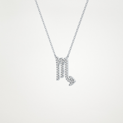 0.093 TCW Round Lab Grown Diamond Scorpio Zodiac Sign Necklace