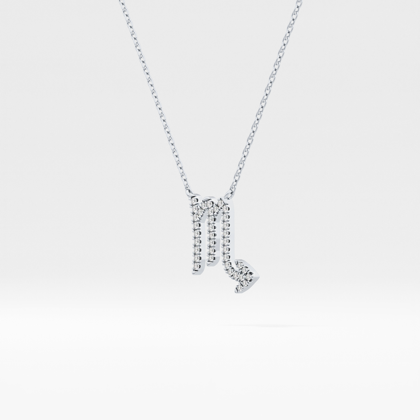 0.093 TCW Round Lab Grown Diamond Scorpio Zodiac Sign Necklace
