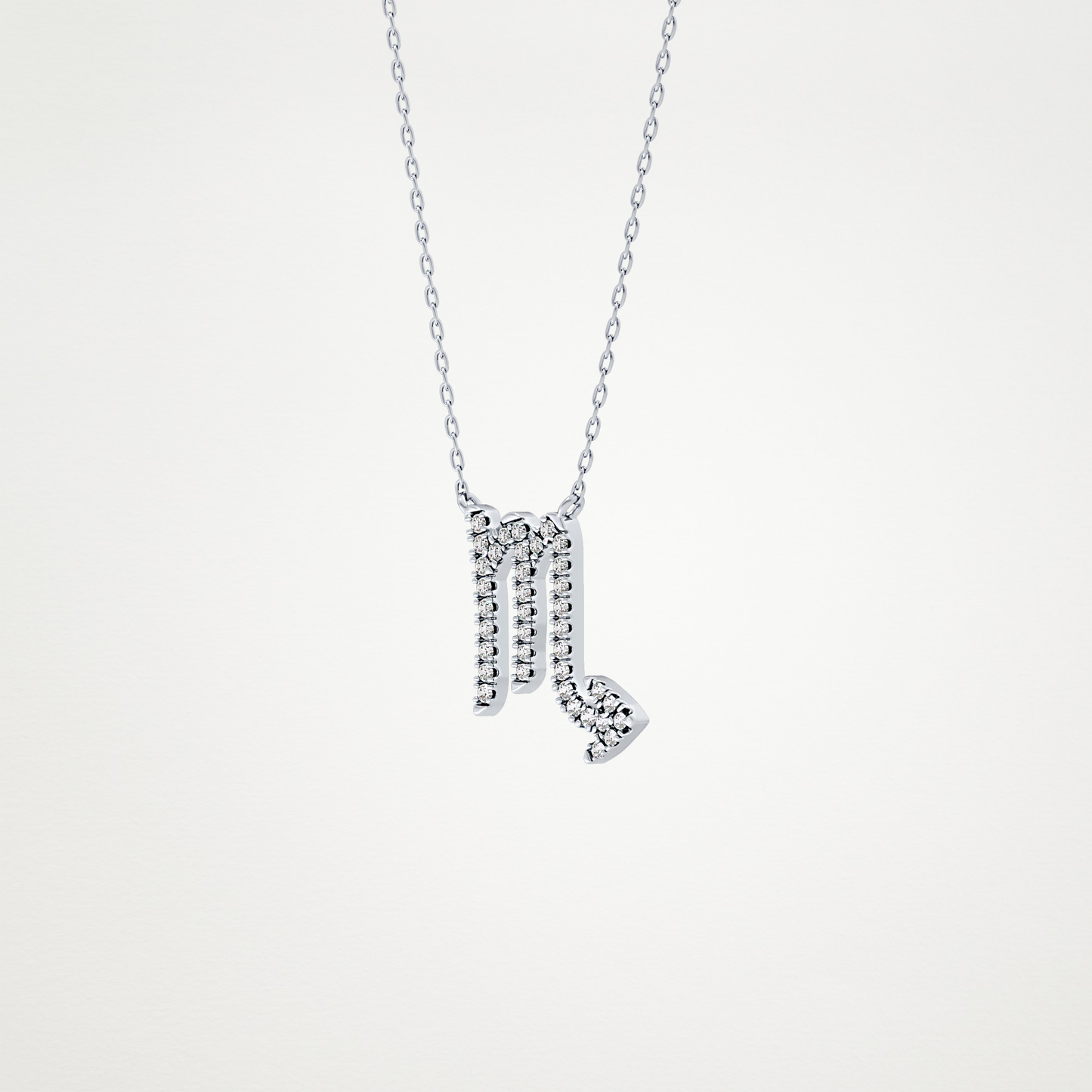 0.093 TCW Round Lab Grown Diamond Scorpio Zodiac Sign Necklace