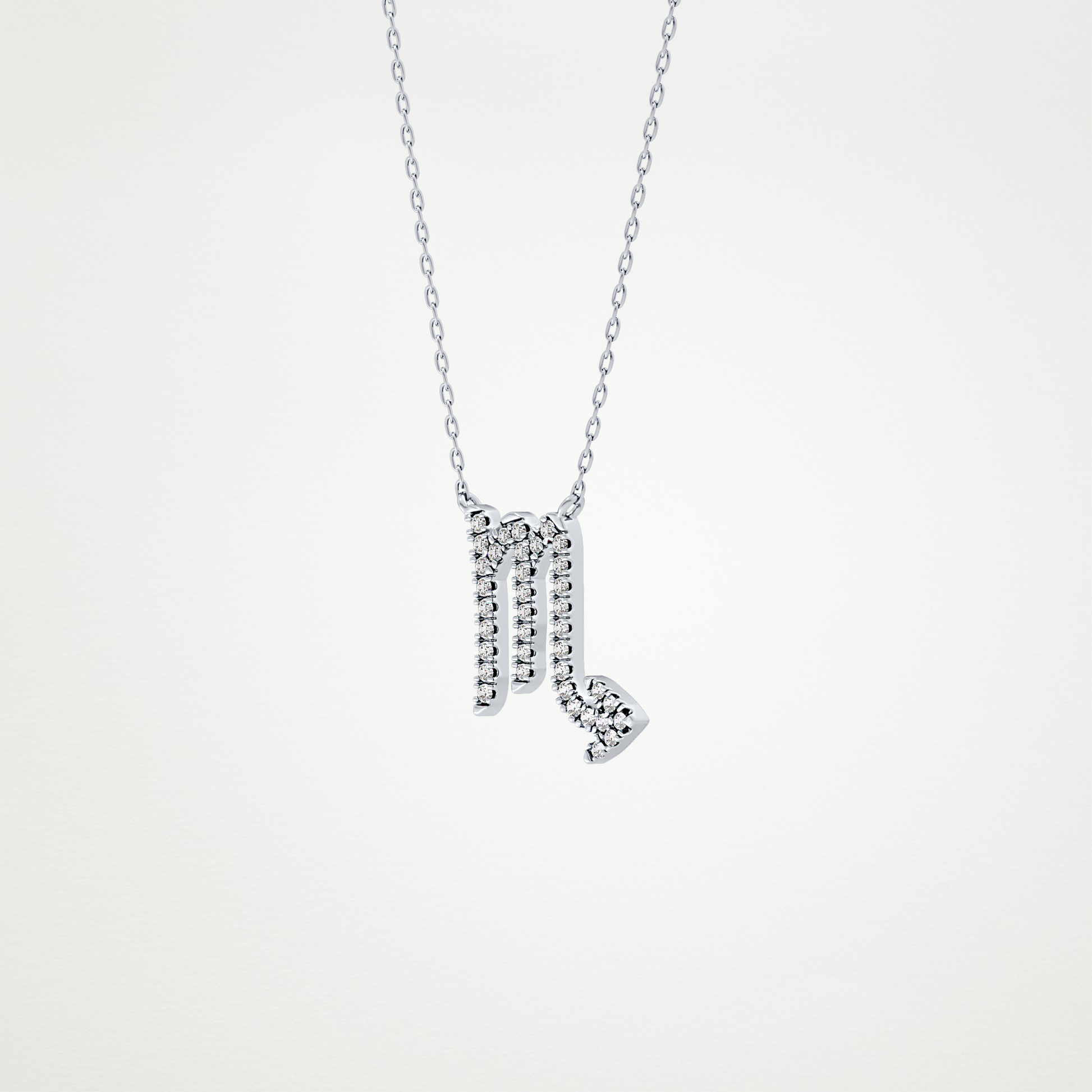 0.093 TCW Round Lab Grown Diamond Scorpio Zodiac Sign Necklace
