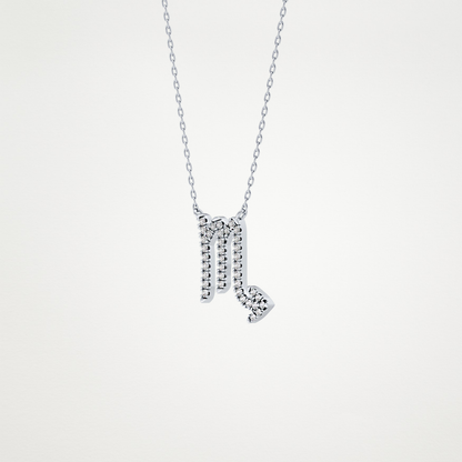 0.093 TCW Round Lab Grown Diamond Scorpio Zodiac Sign Necklace