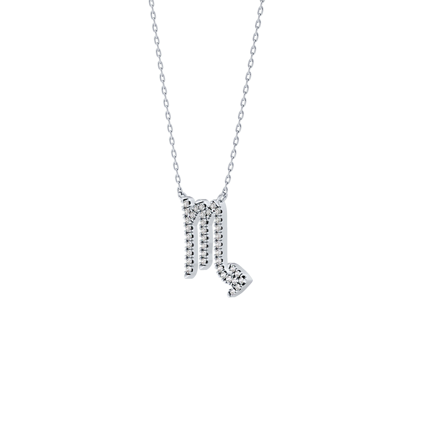 0.093 TCW Round Lab Grown Diamond Scorpio Zodiac Sign Necklace