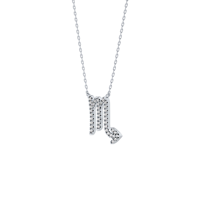 0.093 TCW Round Lab Grown Diamond Scorpio Zodiac Sign Necklace
