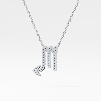 0.093 TCW Round Lab Grown Diamond Scorpio Zodiac Sign Necklace