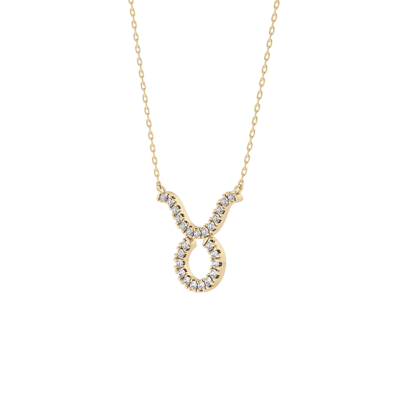 0.12 TCW Round Lab Grown Diamond Taurus Zodiac Sign Necklace