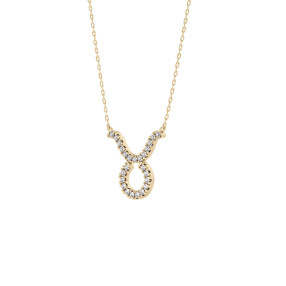 0.12 TCW Round Lab Grown Diamond Taurus Zodiac Sign Necklace