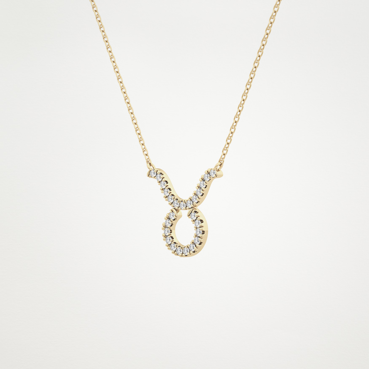 0.12 TCW Round Lab Grown Diamond Taurus Zodiac Sign Necklace