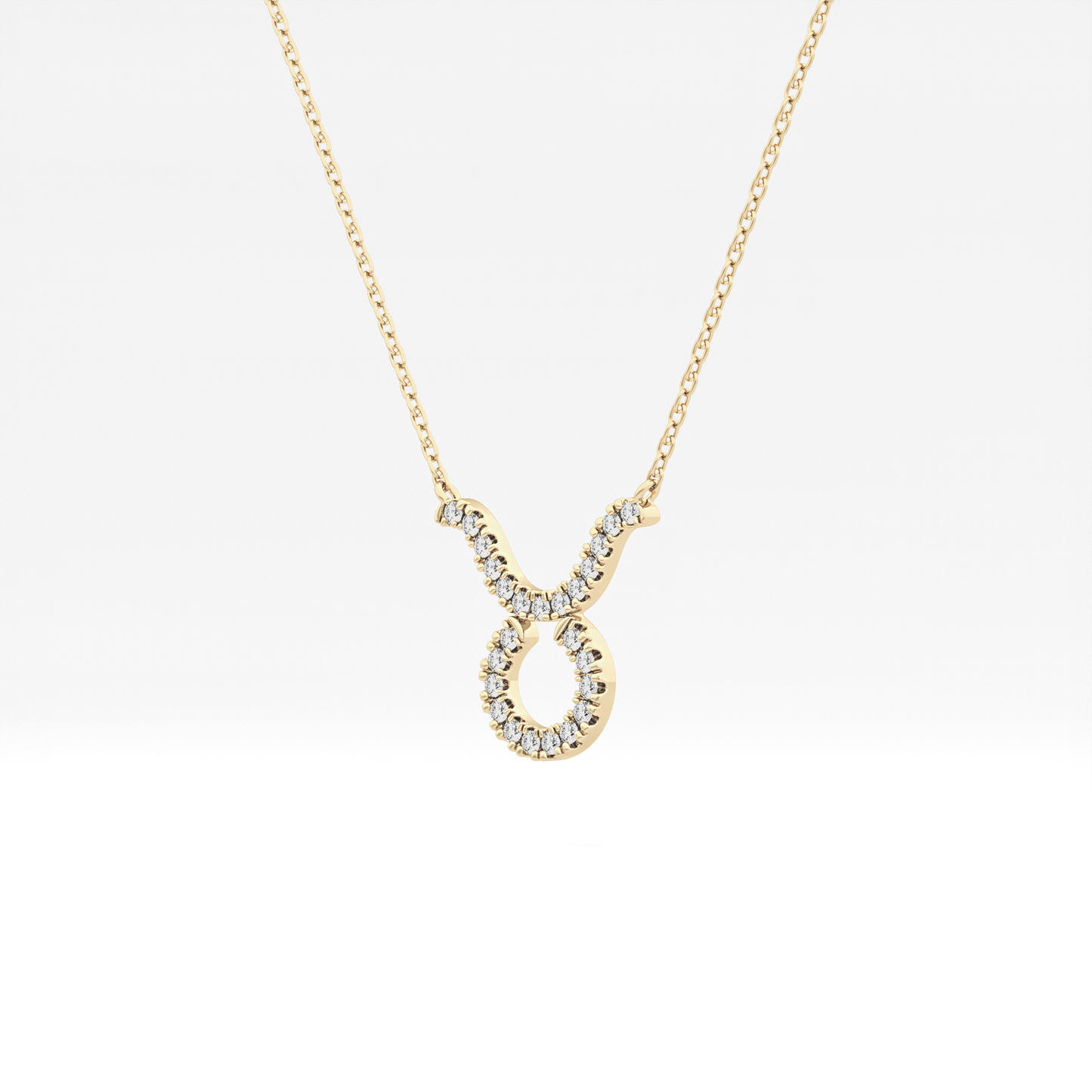 0.12 TCW Round Lab Grown Diamond Taurus Zodiac Sign Necklace