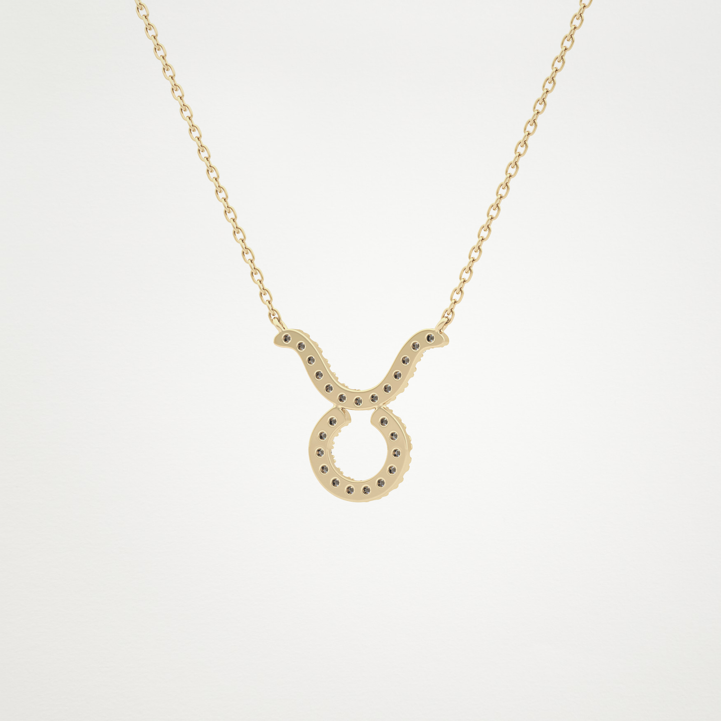 0.12 TCW Round Lab Grown Diamond Taurus Zodiac Sign Necklace