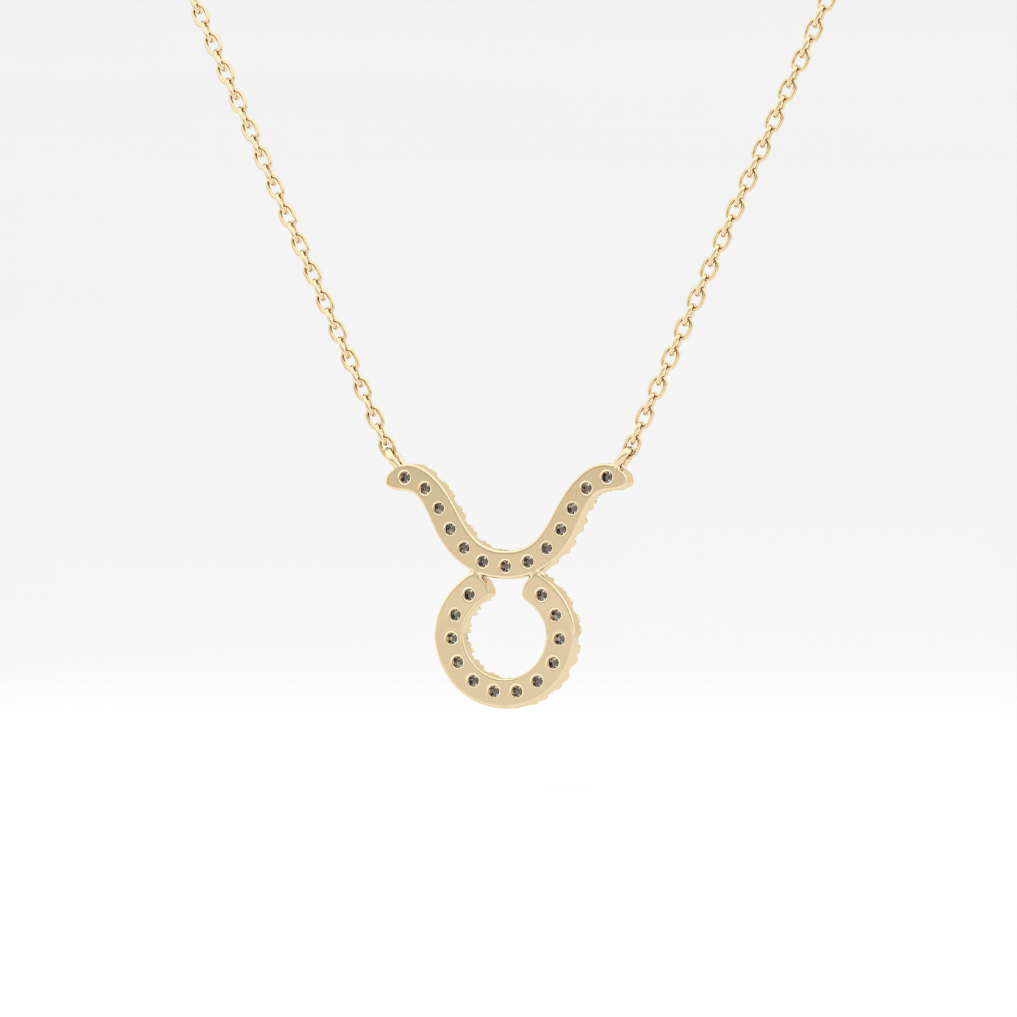 0.12 TCW Round Lab Grown Diamond Taurus Zodiac Sign Necklace