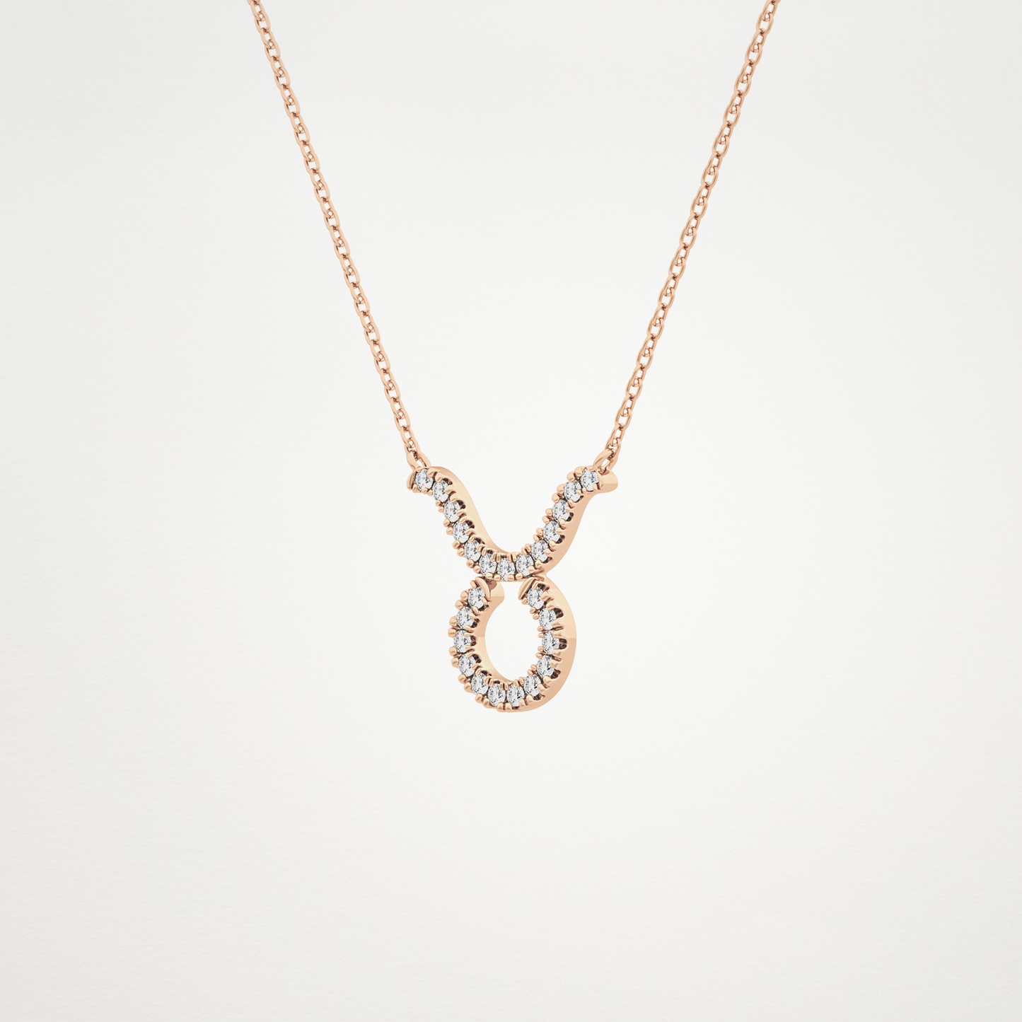 0.12 TCW Round Lab Grown Diamond Taurus Zodiac Sign Necklace