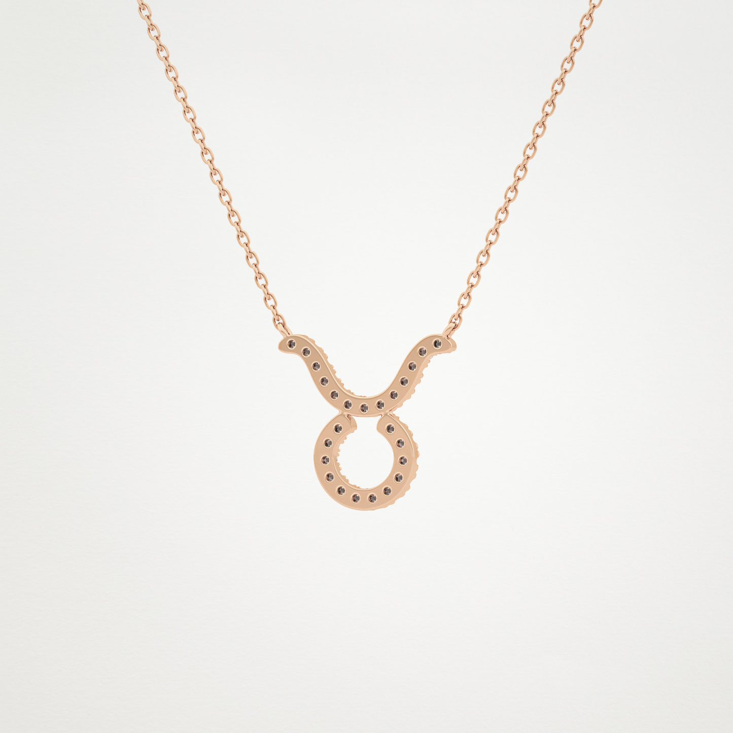 0.12 TCW Round Lab Grown Diamond Taurus Zodiac Sign Necklace