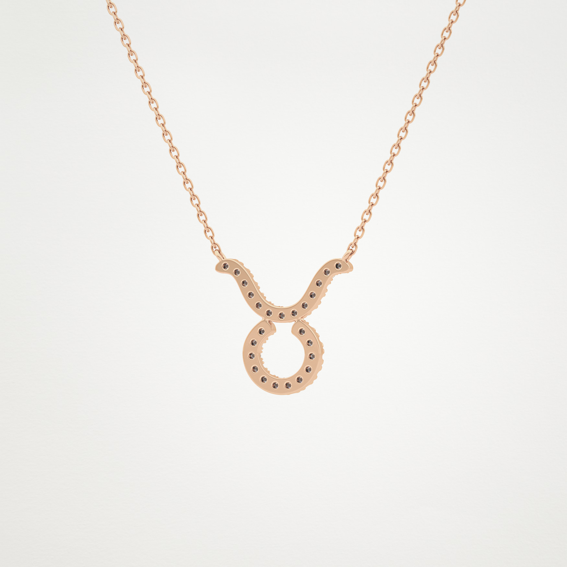 0.12 TCW Round Lab Grown Diamond Taurus Zodiac Sign Necklace