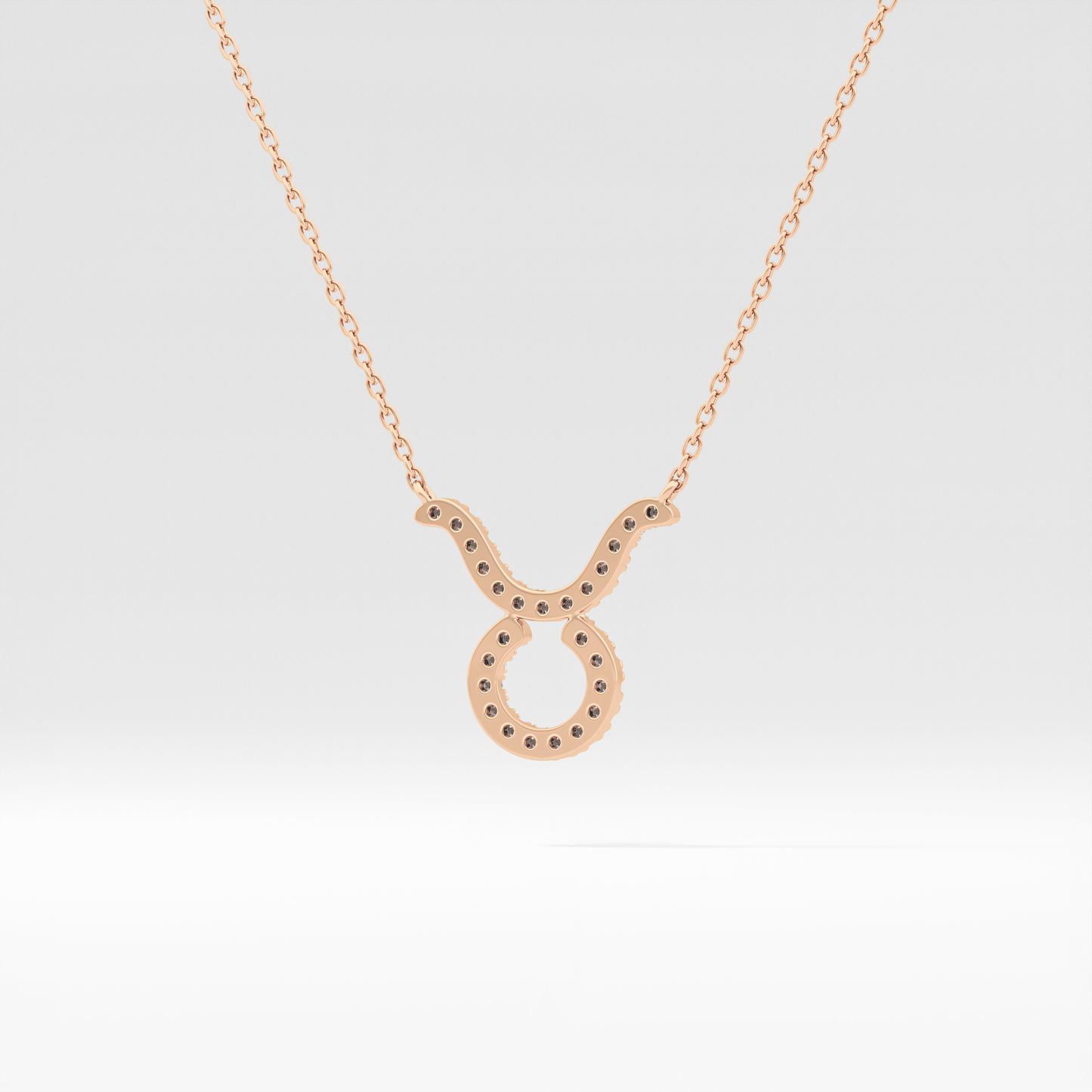 0.12 TCW Round Lab Grown Diamond Taurus Zodiac Sign Necklace