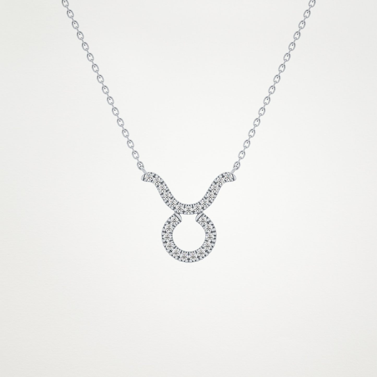 0.12 TCW Round Lab Grown Diamond Taurus Zodiac Sign Necklace
