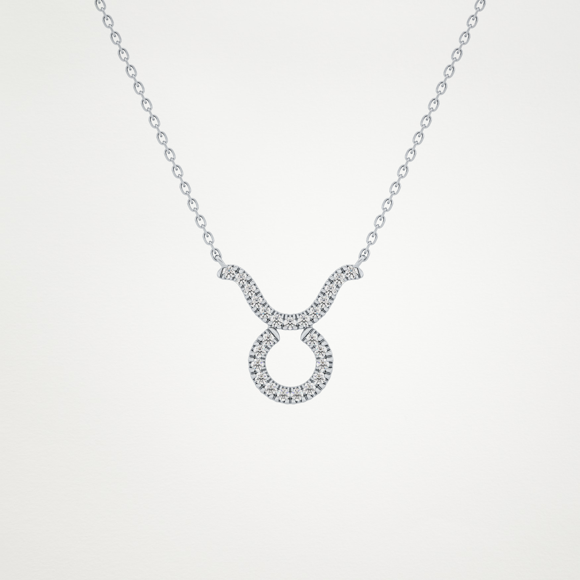 0.12 TCW Round Lab Grown Diamond Taurus Zodiac Sign Necklace
