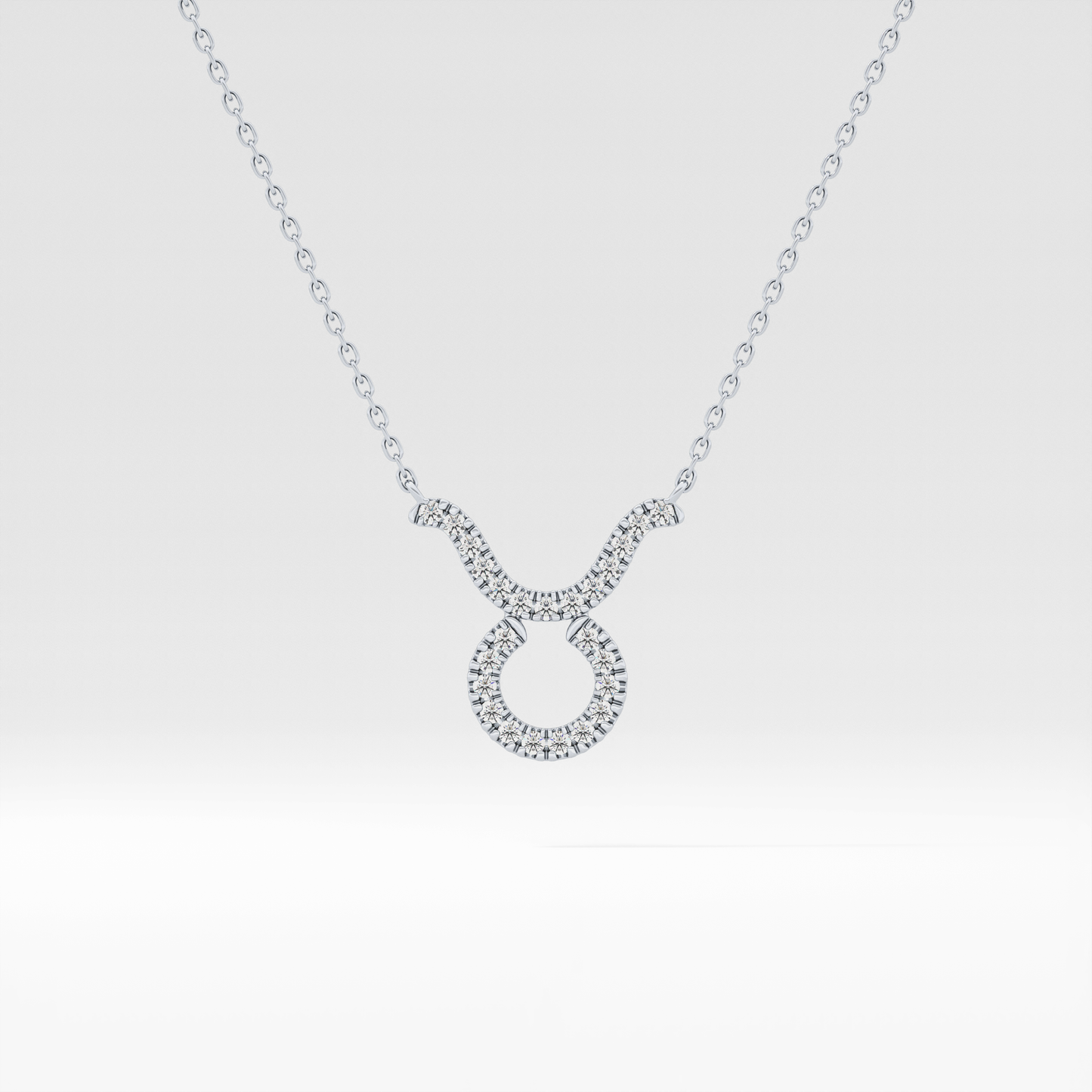 0.12 TCW Round Lab Grown Diamond Taurus Zodiac Sign Necklace