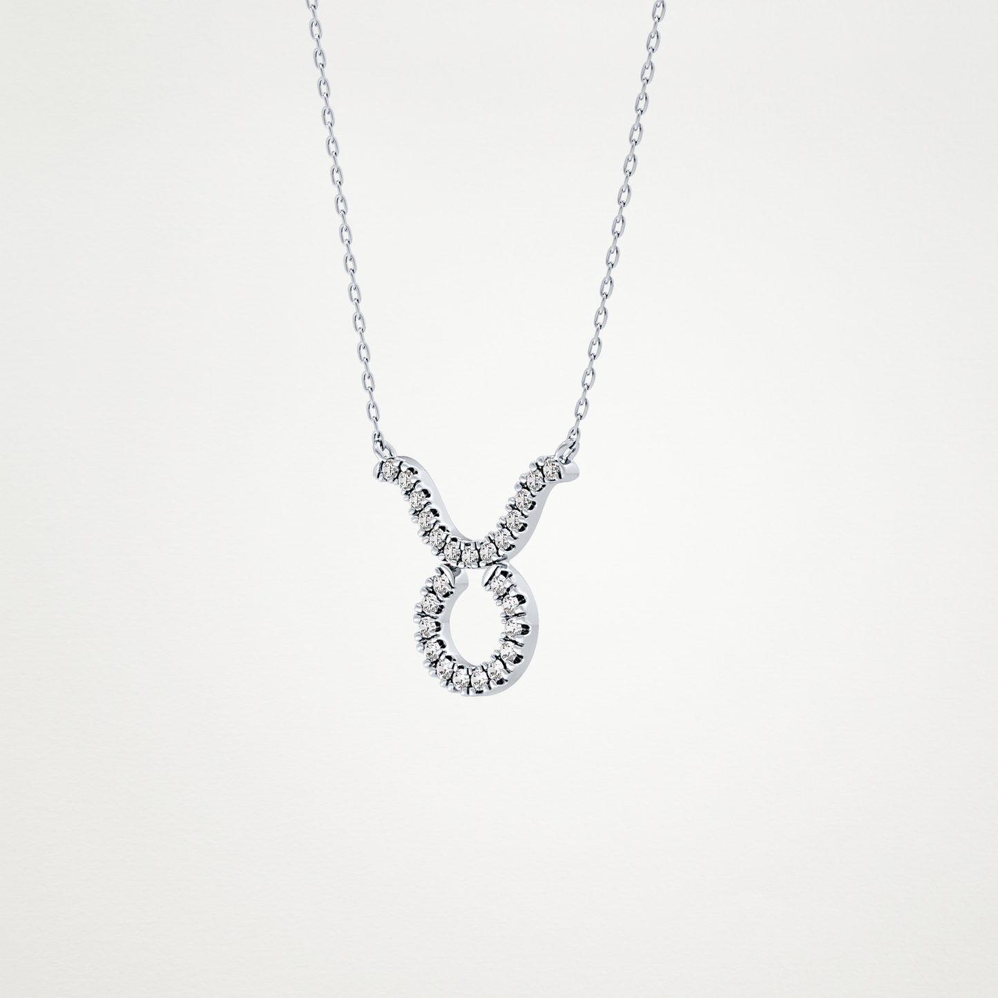 0.12 TCW Round Lab Grown Diamond Taurus Zodiac Sign Necklace