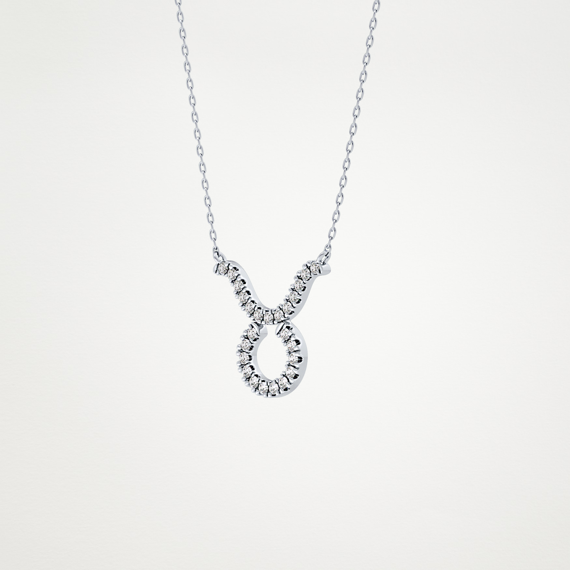 0.12 TCW Round Lab Grown Diamond Taurus Zodiac Sign Necklace