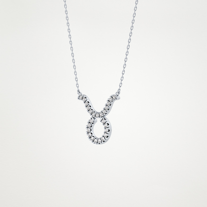 0.12 TCW Round Lab Grown Diamond Taurus Zodiac Sign Necklace