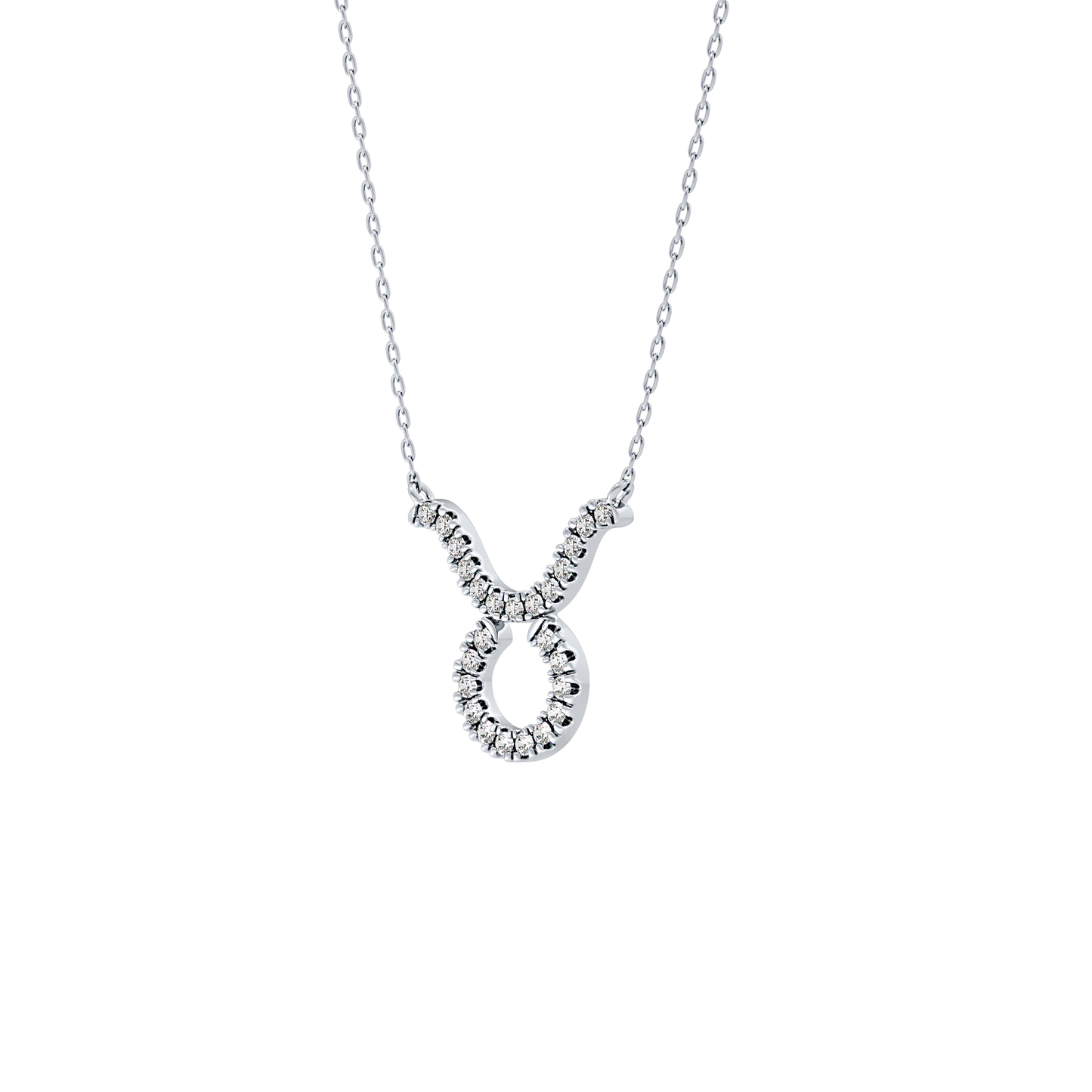 0.12 TCW Round Lab Grown Diamond Taurus Zodiac Sign Necklace