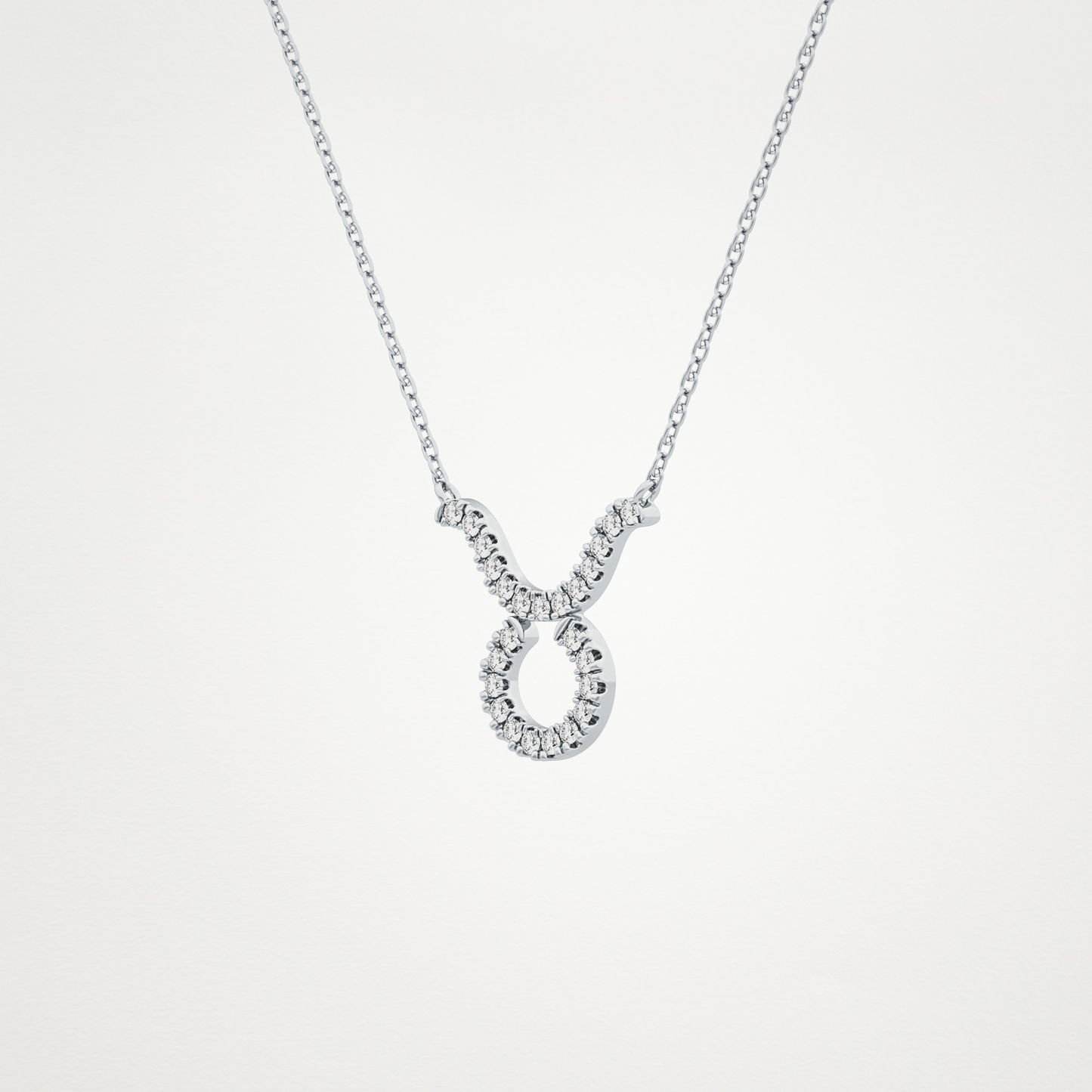 0.12 TCW Round Lab Grown Diamond Taurus Zodiac Sign Necklace