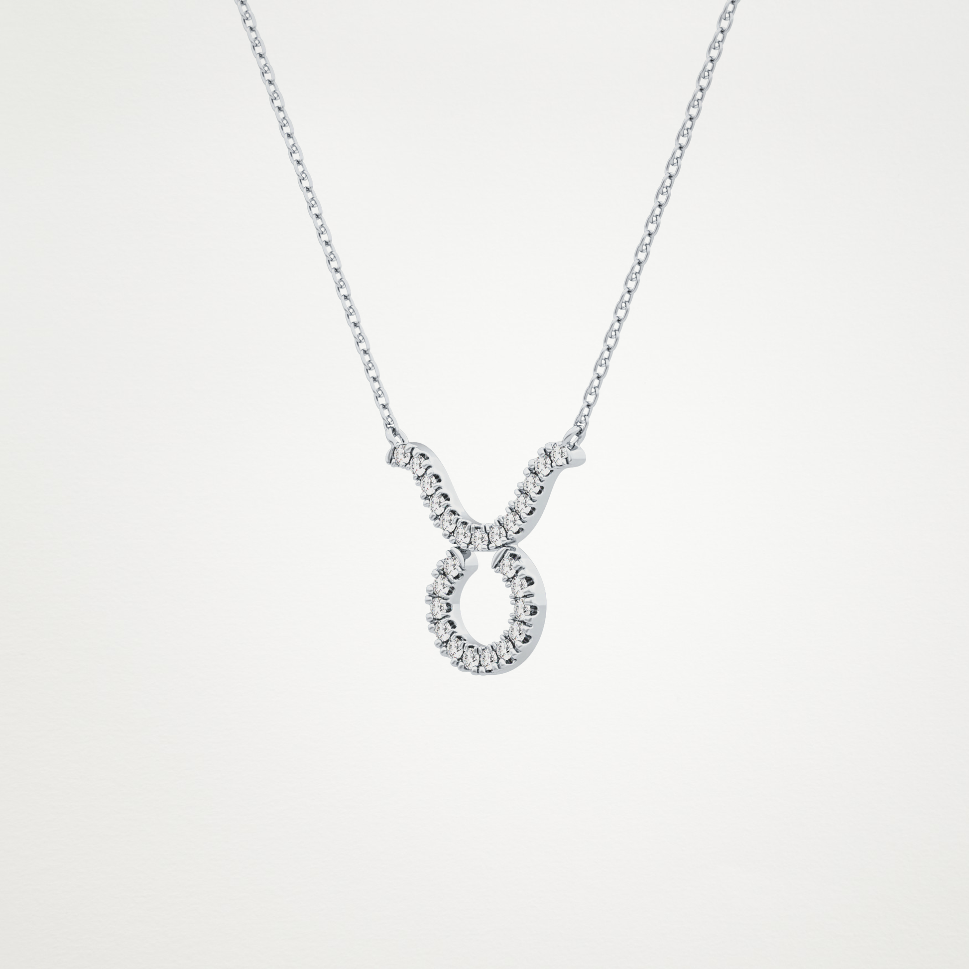 0.12 TCW Round Lab Grown Diamond Taurus Zodiac Sign Necklace
