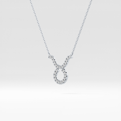 0.12 TCW Round Lab Grown Diamond Taurus Zodiac Sign Necklace