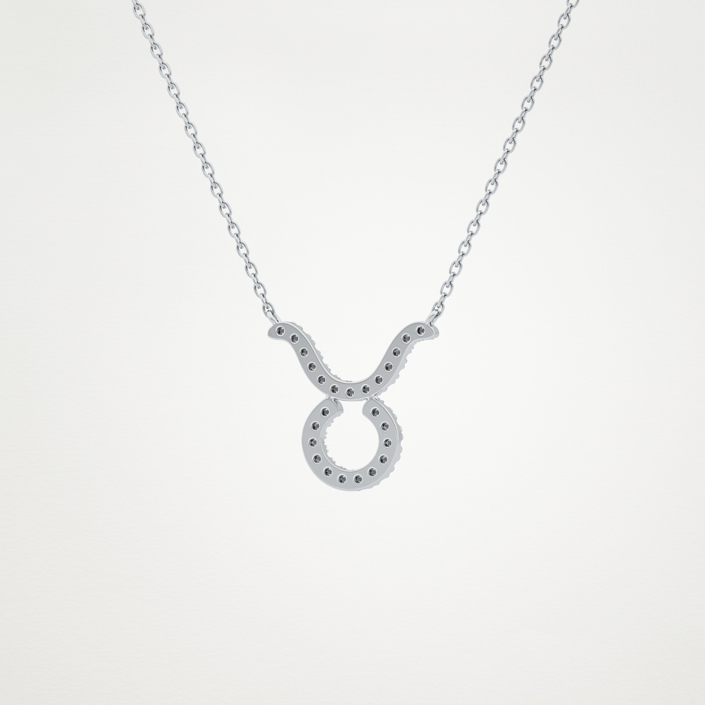 0.12 TCW Round Lab Grown Diamond Taurus Zodiac Sign Necklace